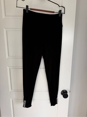 Joseph Ribkoff Black Stretch Slim Pants with Hem Embellishment